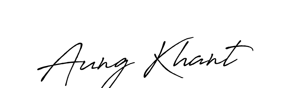 How to make Aung Khant name signature. Use Antro_Vectra_Bolder style for creating short signs online. This is the latest handwritten sign. Aung Khant signature style 7 images and pictures png