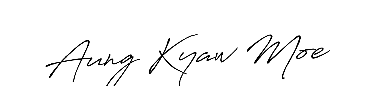 Similarly Antro_Vectra_Bolder is the best handwritten signature design. Signature creator online .You can use it as an online autograph creator for name Aung Kyaw Moe. Aung Kyaw Moe signature style 7 images and pictures png