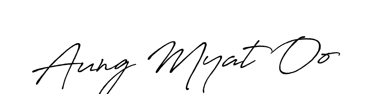 Aung Myat Oo stylish signature style. Best Handwritten Sign (Antro_Vectra_Bolder) for my name. Handwritten Signature Collection Ideas for my name Aung Myat Oo. Aung Myat Oo signature style 7 images and pictures png