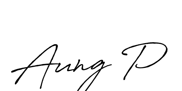 Also You can easily find your signature by using the search form. We will create Aung P name handwritten signature images for you free of cost using Antro_Vectra_Bolder sign style. Aung P signature style 7 images and pictures png