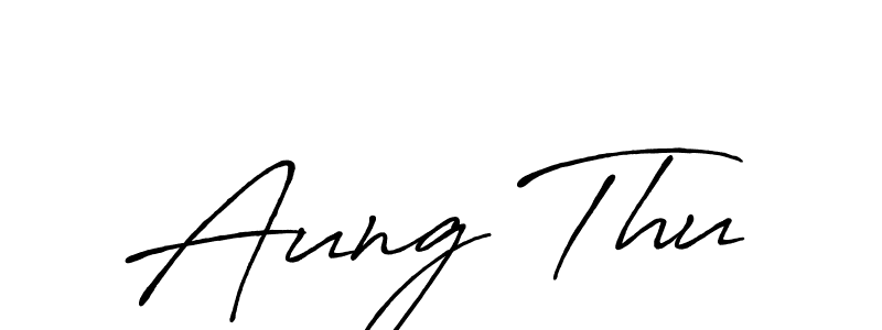 Aung Thu stylish signature style. Best Handwritten Sign (Antro_Vectra_Bolder) for my name. Handwritten Signature Collection Ideas for my name Aung Thu. Aung Thu signature style 7 images and pictures png