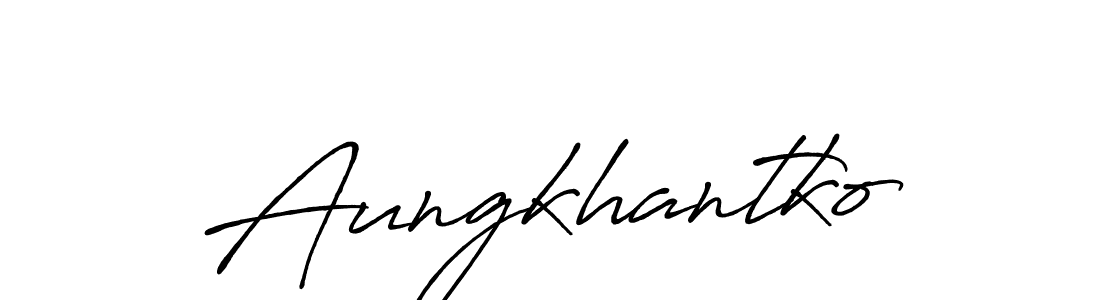 The best way (Antro_Vectra_Bolder) to make a short signature is to pick only two or three words in your name. The name Aungkhantko include a total of six letters. For converting this name. Aungkhantko signature style 7 images and pictures png