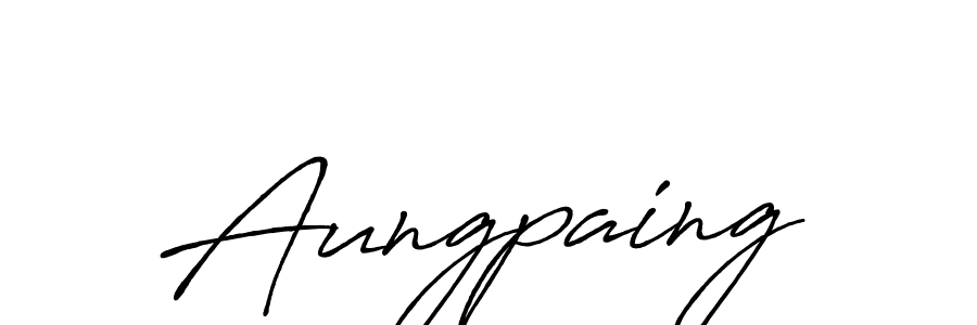 You should practise on your own different ways (Antro_Vectra_Bolder) to write your name (Aungpaing) in signature. don't let someone else do it for you. Aungpaing signature style 7 images and pictures png