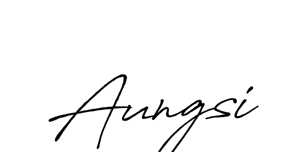 Also we have Aungsi name is the best signature style. Create professional handwritten signature collection using Antro_Vectra_Bolder autograph style. Aungsi signature style 7 images and pictures png