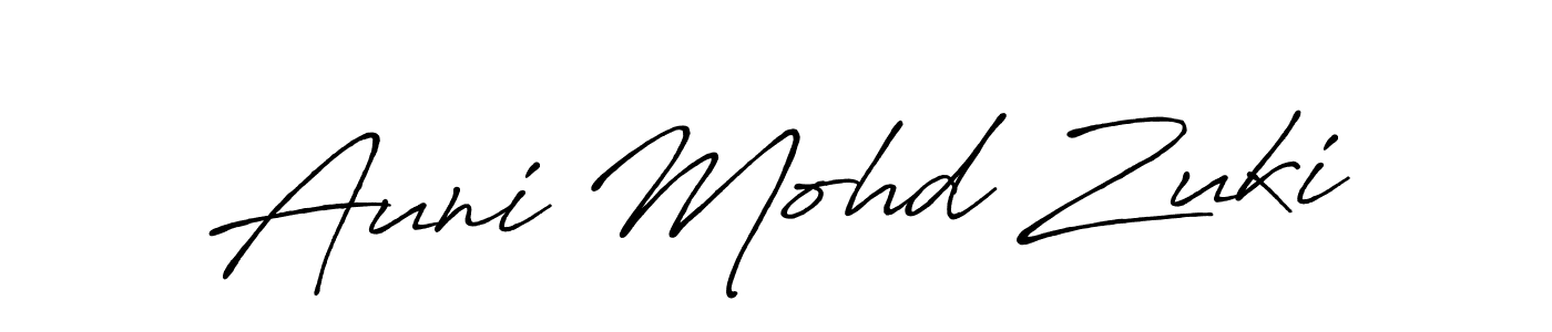Auni Mohd Zuki stylish signature style. Best Handwritten Sign (Antro_Vectra_Bolder) for my name. Handwritten Signature Collection Ideas for my name Auni Mohd Zuki. Auni Mohd Zuki signature style 7 images and pictures png
