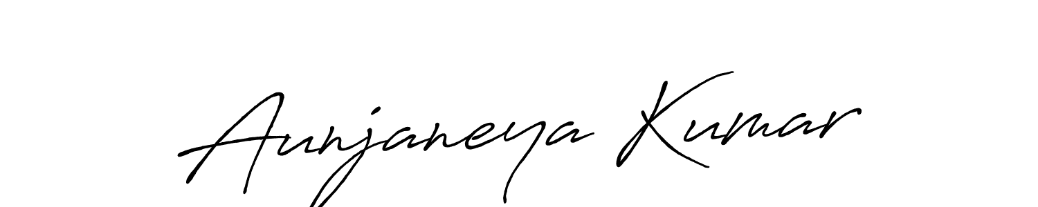 How to make Aunjaneya Kumar name signature. Use Antro_Vectra_Bolder style for creating short signs online. This is the latest handwritten sign. Aunjaneya Kumar signature style 7 images and pictures png