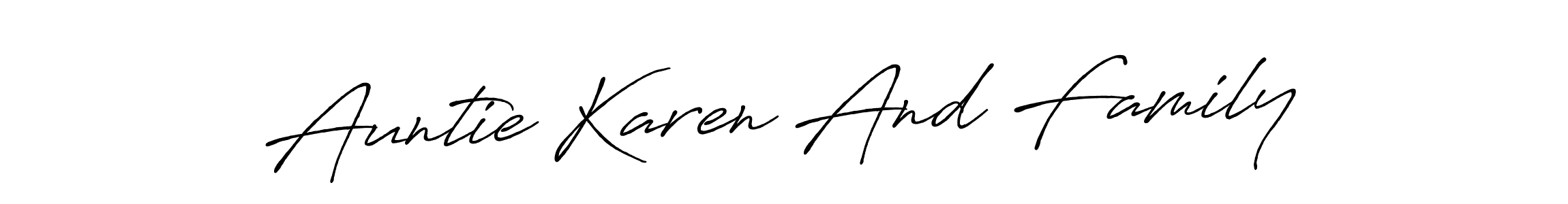 Also we have Auntie Karen And Family name is the best signature style. Create professional handwritten signature collection using Antro_Vectra_Bolder autograph style. Auntie Karen And Family signature style 7 images and pictures png