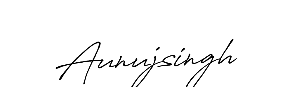 How to make Aunujsingh name signature. Use Antro_Vectra_Bolder style for creating short signs online. This is the latest handwritten sign. Aunujsingh signature style 7 images and pictures png