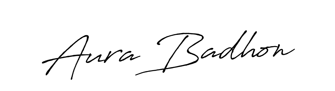 Create a beautiful signature design for name Aura Badhon. With this signature (Antro_Vectra_Bolder) fonts, you can make a handwritten signature for free. Aura Badhon signature style 7 images and pictures png