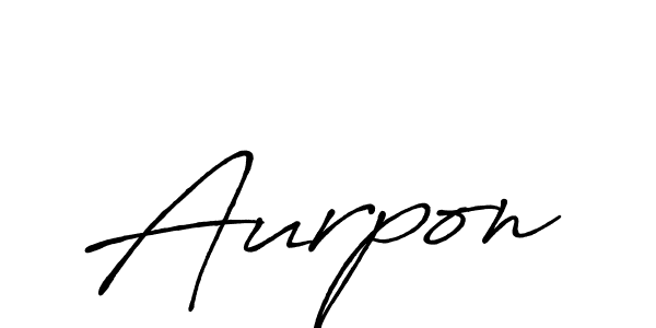 Use a signature maker to create a handwritten signature online. With this signature software, you can design (Antro_Vectra_Bolder) your own signature for name Aurpon. Aurpon signature style 7 images and pictures png