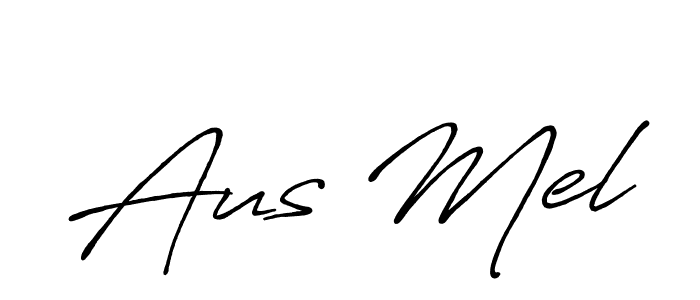 Make a beautiful signature design for name Aus Mel. With this signature (Antro_Vectra_Bolder) style, you can create a handwritten signature for free. Aus Mel signature style 7 images and pictures png