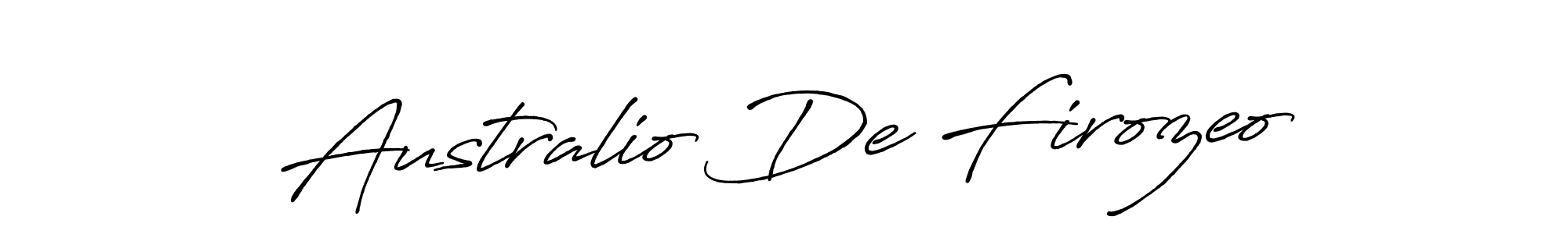 Use a signature maker to create a handwritten signature online. With this signature software, you can design (Antro_Vectra_Bolder) your own signature for name Australio De Firozeo. Australio De Firozeo signature style 7 images and pictures png