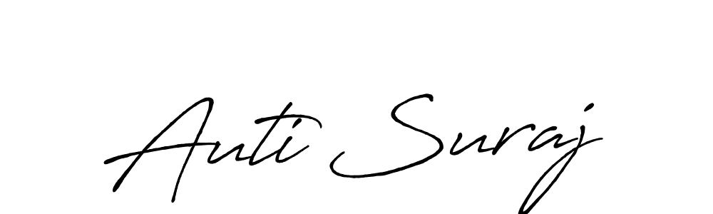 How to make Auti Suraj name signature. Use Antro_Vectra_Bolder style for creating short signs online. This is the latest handwritten sign. Auti Suraj signature style 7 images and pictures png