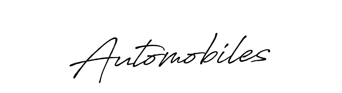 Create a beautiful signature design for name Automobiles. With this signature (Antro_Vectra_Bolder) fonts, you can make a handwritten signature for free. Automobiles signature style 7 images and pictures png