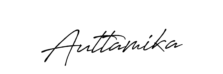 How to make Auttamika name signature. Use Antro_Vectra_Bolder style for creating short signs online. This is the latest handwritten sign. Auttamika signature style 7 images and pictures png