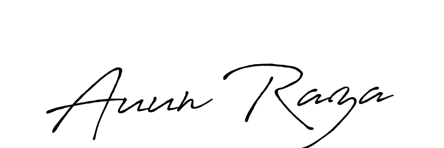 How to make Auun Raza name signature. Use Antro_Vectra_Bolder style for creating short signs online. This is the latest handwritten sign. Auun Raza signature style 7 images and pictures png