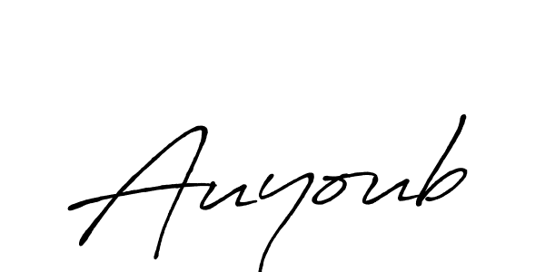 Make a beautiful signature design for name Auyoub. With this signature (Antro_Vectra_Bolder) style, you can create a handwritten signature for free. Auyoub signature style 7 images and pictures png