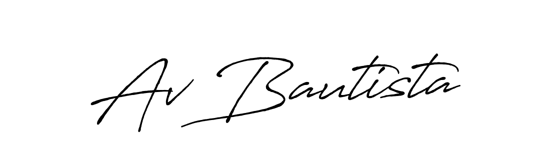 How to make Av Bautista name signature. Use Antro_Vectra_Bolder style for creating short signs online. This is the latest handwritten sign. Av Bautista signature style 7 images and pictures png