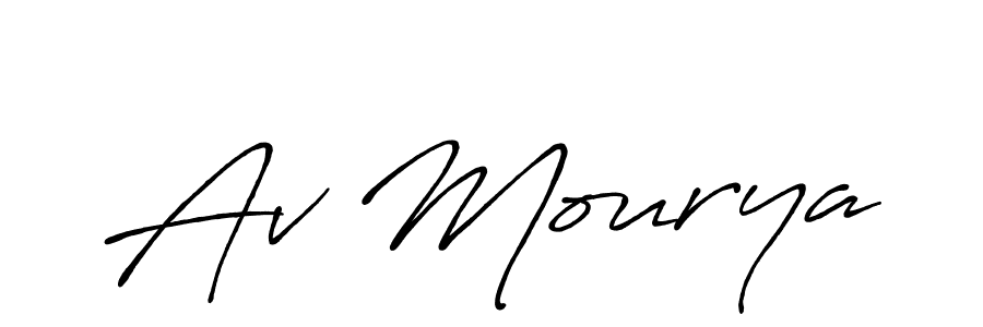 Also we have Av Mourya name is the best signature style. Create professional handwritten signature collection using Antro_Vectra_Bolder autograph style. Av Mourya signature style 7 images and pictures png