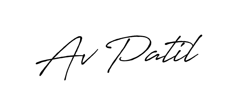 Also You can easily find your signature by using the search form. We will create Av Patil name handwritten signature images for you free of cost using Antro_Vectra_Bolder sign style. Av Patil signature style 7 images and pictures png