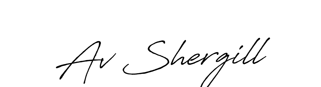 Av Shergill stylish signature style. Best Handwritten Sign (Antro_Vectra_Bolder) for my name. Handwritten Signature Collection Ideas for my name Av Shergill. Av Shergill signature style 7 images and pictures png