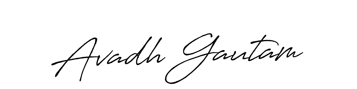 Also we have Avadh Gautam name is the best signature style. Create professional handwritten signature collection using Antro_Vectra_Bolder autograph style. Avadh Gautam signature style 7 images and pictures png