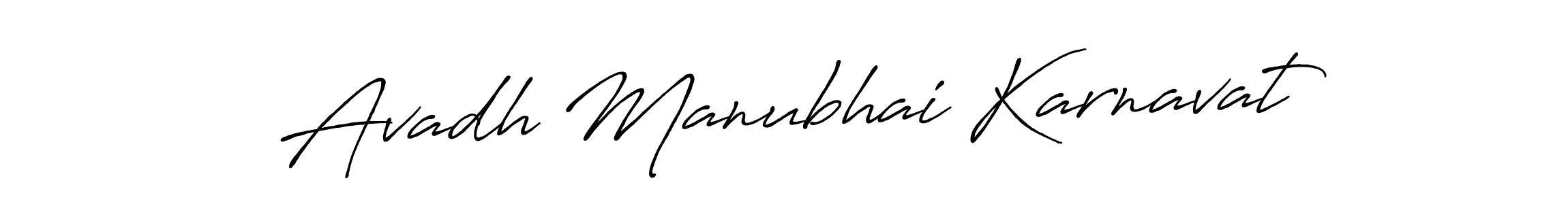 How to make Avadh Manubhai Karnavat name signature. Use Antro_Vectra_Bolder style for creating short signs online. This is the latest handwritten sign. Avadh Manubhai Karnavat signature style 7 images and pictures png