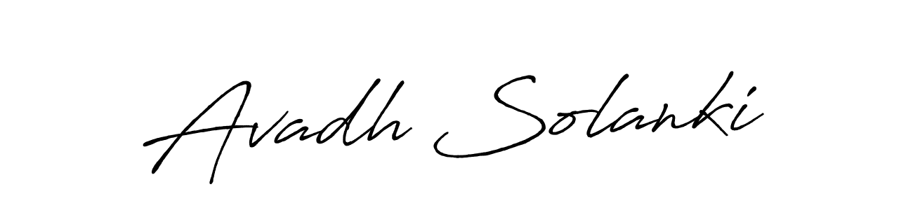 Avadh Solanki stylish signature style. Best Handwritten Sign (Antro_Vectra_Bolder) for my name. Handwritten Signature Collection Ideas for my name Avadh Solanki. Avadh Solanki signature style 7 images and pictures png