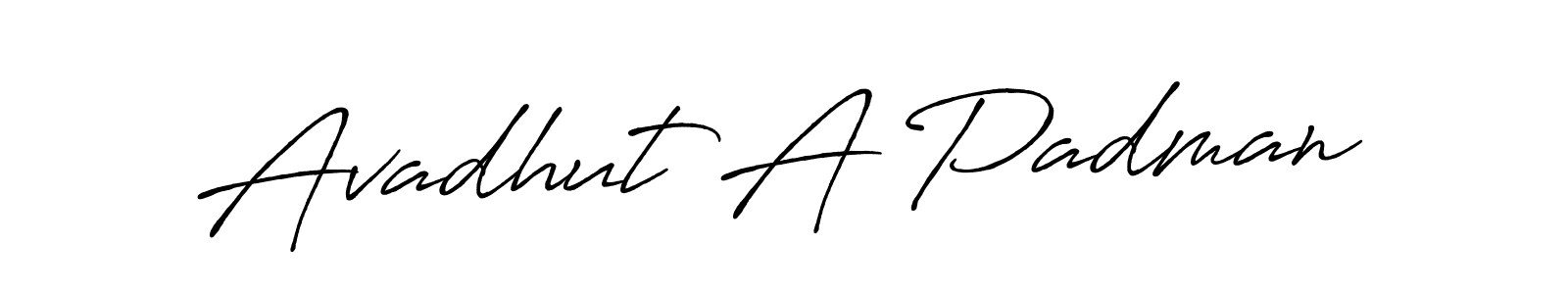 Design your own signature with our free online signature maker. With this signature software, you can create a handwritten (Antro_Vectra_Bolder) signature for name Avadhut A Padman. Avadhut A Padman signature style 7 images and pictures png