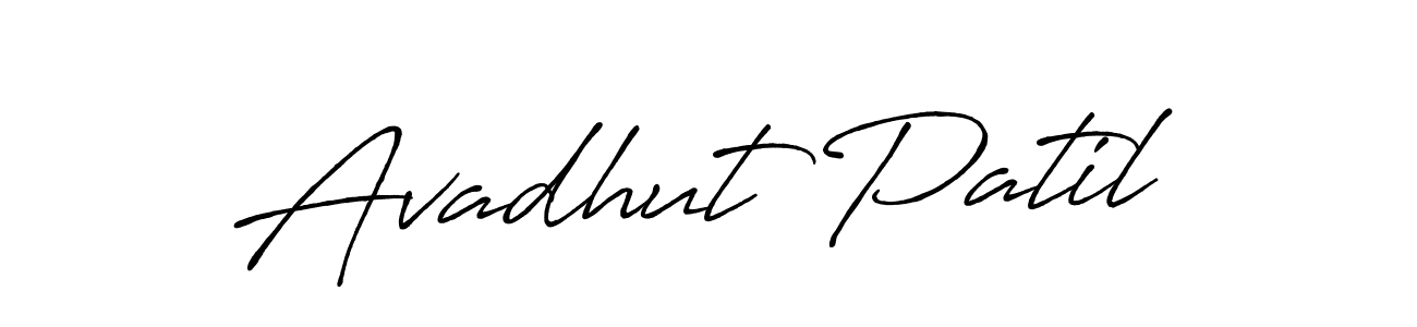 The best way (Antro_Vectra_Bolder) to make a short signature is to pick only two or three words in your name. The name Avadhut Patil include a total of six letters. For converting this name. Avadhut Patil signature style 7 images and pictures png