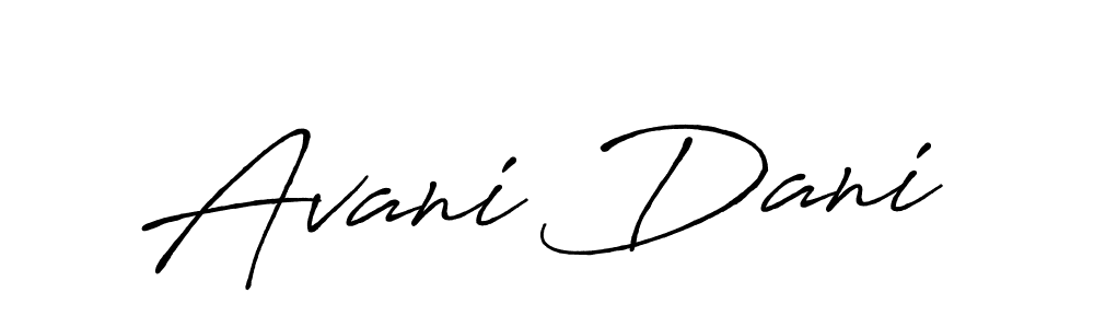 Design your own signature with our free online signature maker. With this signature software, you can create a handwritten (Antro_Vectra_Bolder) signature for name Avani Dani. Avani Dani signature style 7 images and pictures png