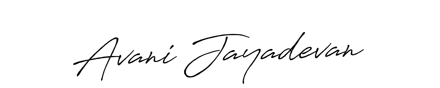 Antro_Vectra_Bolder is a professional signature style that is perfect for those who want to add a touch of class to their signature. It is also a great choice for those who want to make their signature more unique. Get Avani Jayadevan name to fancy signature for free. Avani Jayadevan signature style 7 images and pictures png