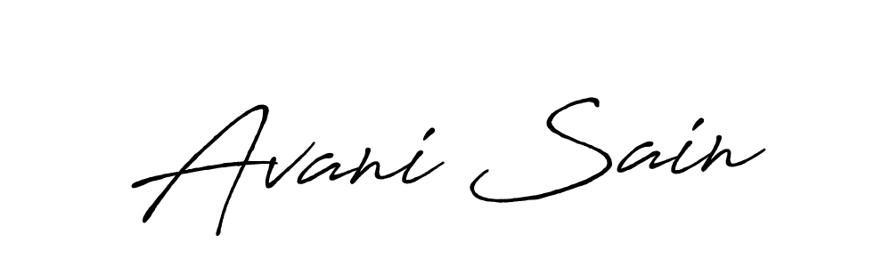 Use a signature maker to create a handwritten signature online. With this signature software, you can design (Antro_Vectra_Bolder) your own signature for name Avani Sain. Avani Sain signature style 7 images and pictures png