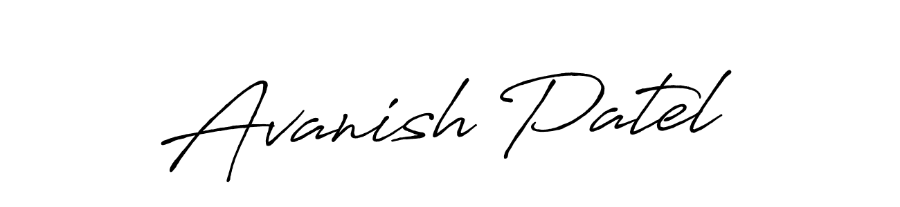 Design your own signature with our free online signature maker. With this signature software, you can create a handwritten (Antro_Vectra_Bolder) signature for name Avanish Patel. Avanish Patel signature style 7 images and pictures png