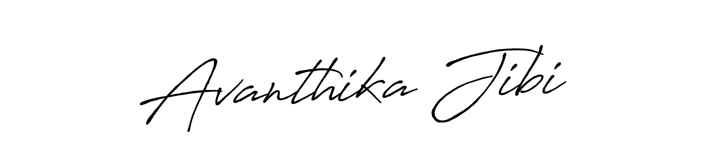 How to make Avanthika Jibi name signature. Use Antro_Vectra_Bolder style for creating short signs online. This is the latest handwritten sign. Avanthika Jibi signature style 7 images and pictures png