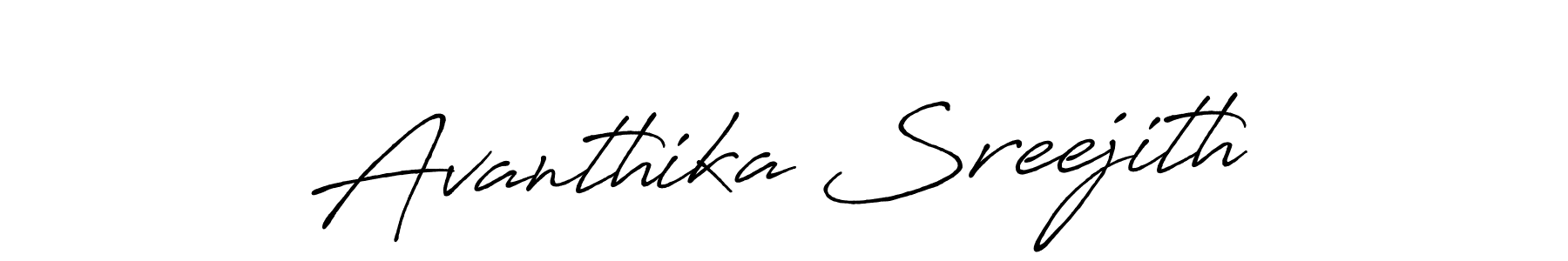The best way (Antro_Vectra_Bolder) to make a short signature is to pick only two or three words in your name. The name Avanthika Sreejith include a total of six letters. For converting this name. Avanthika Sreejith signature style 7 images and pictures png