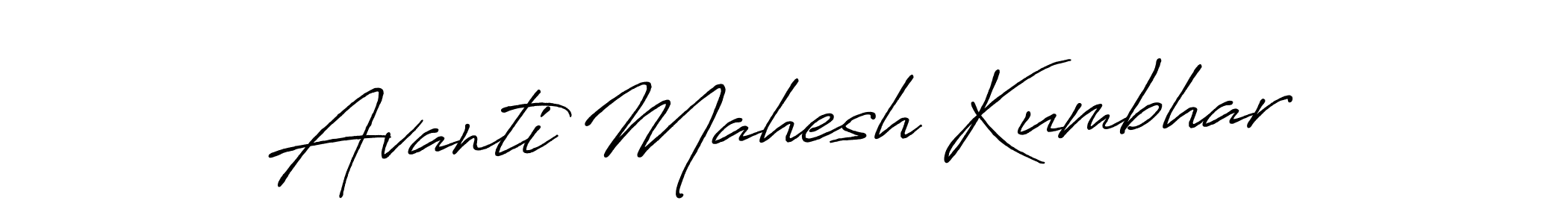 if you are searching for the best signature style for your name Avanti Mahesh Kumbhar. so please give up your signature search. here we have designed multiple signature styles  using Antro_Vectra_Bolder. Avanti Mahesh Kumbhar signature style 7 images and pictures png