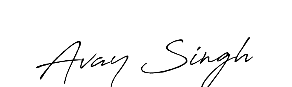 How to make Avay Singh name signature. Use Antro_Vectra_Bolder style for creating short signs online. This is the latest handwritten sign. Avay Singh signature style 7 images and pictures png