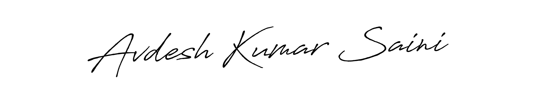 How to make Avdesh Kumar Saini name signature. Use Antro_Vectra_Bolder style for creating short signs online. This is the latest handwritten sign. Avdesh Kumar Saini signature style 7 images and pictures png