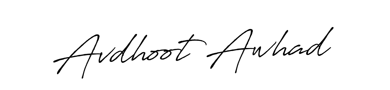 Use a signature maker to create a handwritten signature online. With this signature software, you can design (Antro_Vectra_Bolder) your own signature for name Avdhoot Awhad. Avdhoot Awhad signature style 7 images and pictures png