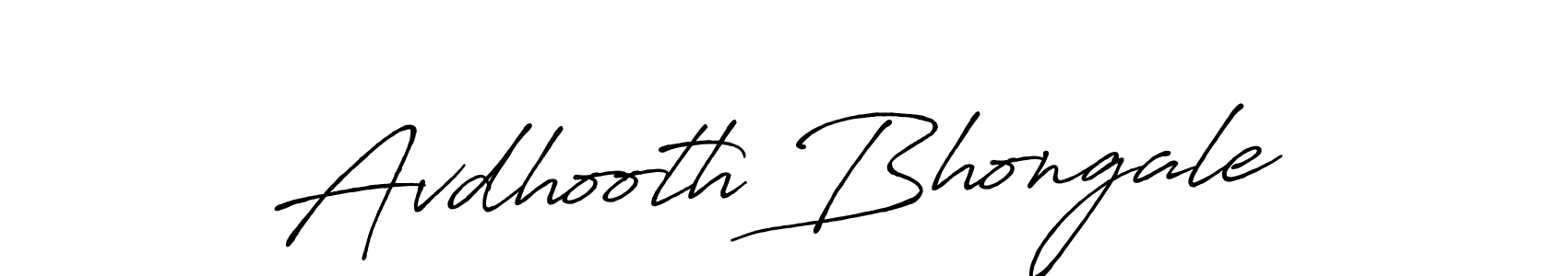 The best way (Antro_Vectra_Bolder) to make a short signature is to pick only two or three words in your name. The name Avdhooth Bhongale include a total of six letters. For converting this name. Avdhooth Bhongale signature style 7 images and pictures png