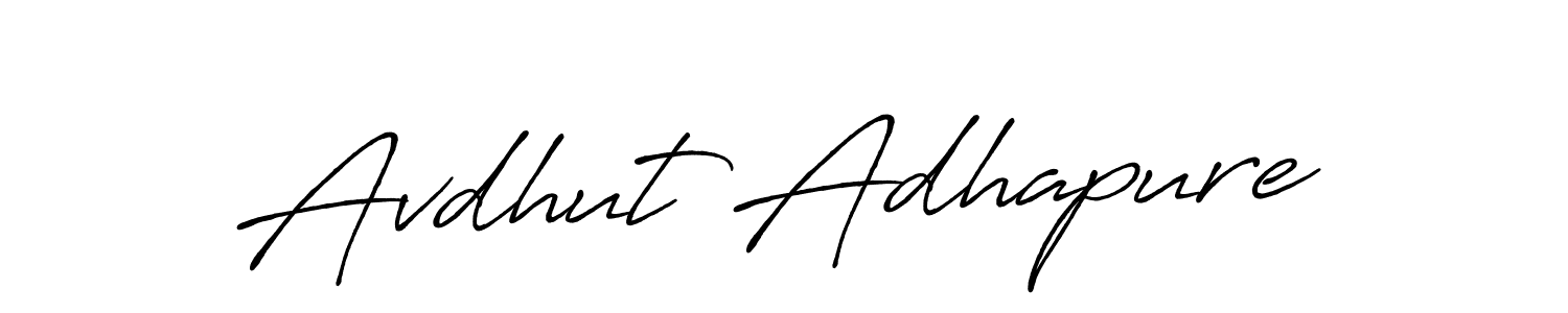 Similarly Antro_Vectra_Bolder is the best handwritten signature design. Signature creator online .You can use it as an online autograph creator for name Avdhut Adhapure. Avdhut Adhapure signature style 7 images and pictures png