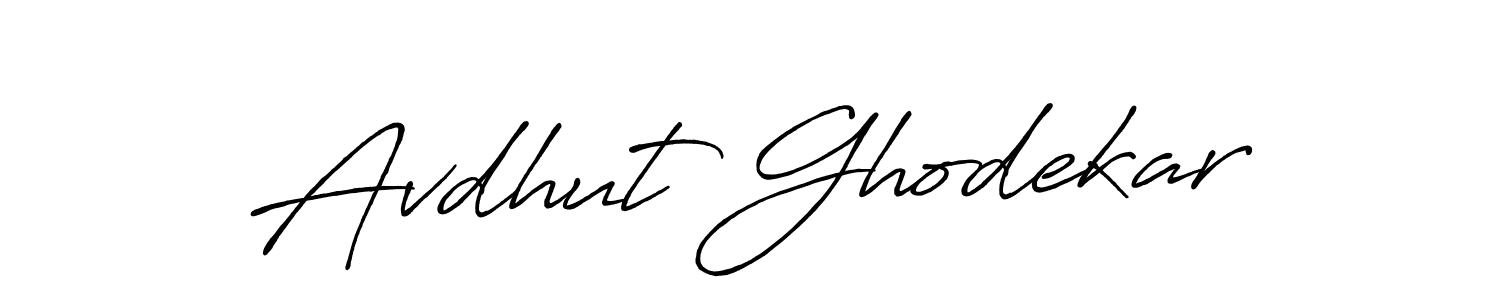 Create a beautiful signature design for name Avdhut Ghodekar. With this signature (Antro_Vectra_Bolder) fonts, you can make a handwritten signature for free. Avdhut Ghodekar signature style 7 images and pictures png