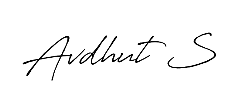 Also You can easily find your signature by using the search form. We will create Avdhut S name handwritten signature images for you free of cost using Antro_Vectra_Bolder sign style. Avdhut S signature style 7 images and pictures png