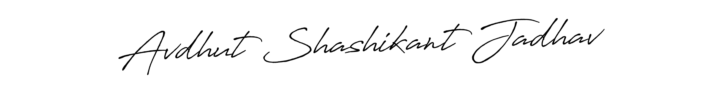 How to make Avdhut Shashikant Jadhav name signature. Use Antro_Vectra_Bolder style for creating short signs online. This is the latest handwritten sign. Avdhut Shashikant Jadhav signature style 7 images and pictures png