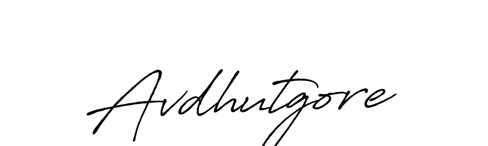 Avdhutgore stylish signature style. Best Handwritten Sign (Antro_Vectra_Bolder) for my name. Handwritten Signature Collection Ideas for my name Avdhutgore. Avdhutgore signature style 7 images and pictures png