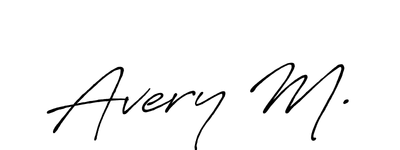 Avery M. stylish signature style. Best Handwritten Sign (Antro_Vectra_Bolder) for my name. Handwritten Signature Collection Ideas for my name Avery M.. Avery M. signature style 7 images and pictures png