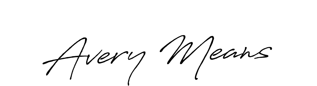 Make a beautiful signature design for name Avery Means. With this signature (Antro_Vectra_Bolder) style, you can create a handwritten signature for free. Avery Means signature style 7 images and pictures png