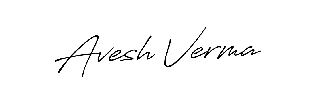 Make a beautiful signature design for name Avesh Verma. With this signature (Antro_Vectra_Bolder) style, you can create a handwritten signature for free. Avesh Verma signature style 7 images and pictures png