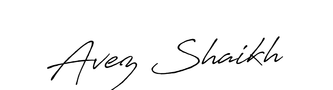 Also You can easily find your signature by using the search form. We will create Avez Shaikh name handwritten signature images for you free of cost using Antro_Vectra_Bolder sign style. Avez Shaikh signature style 7 images and pictures png